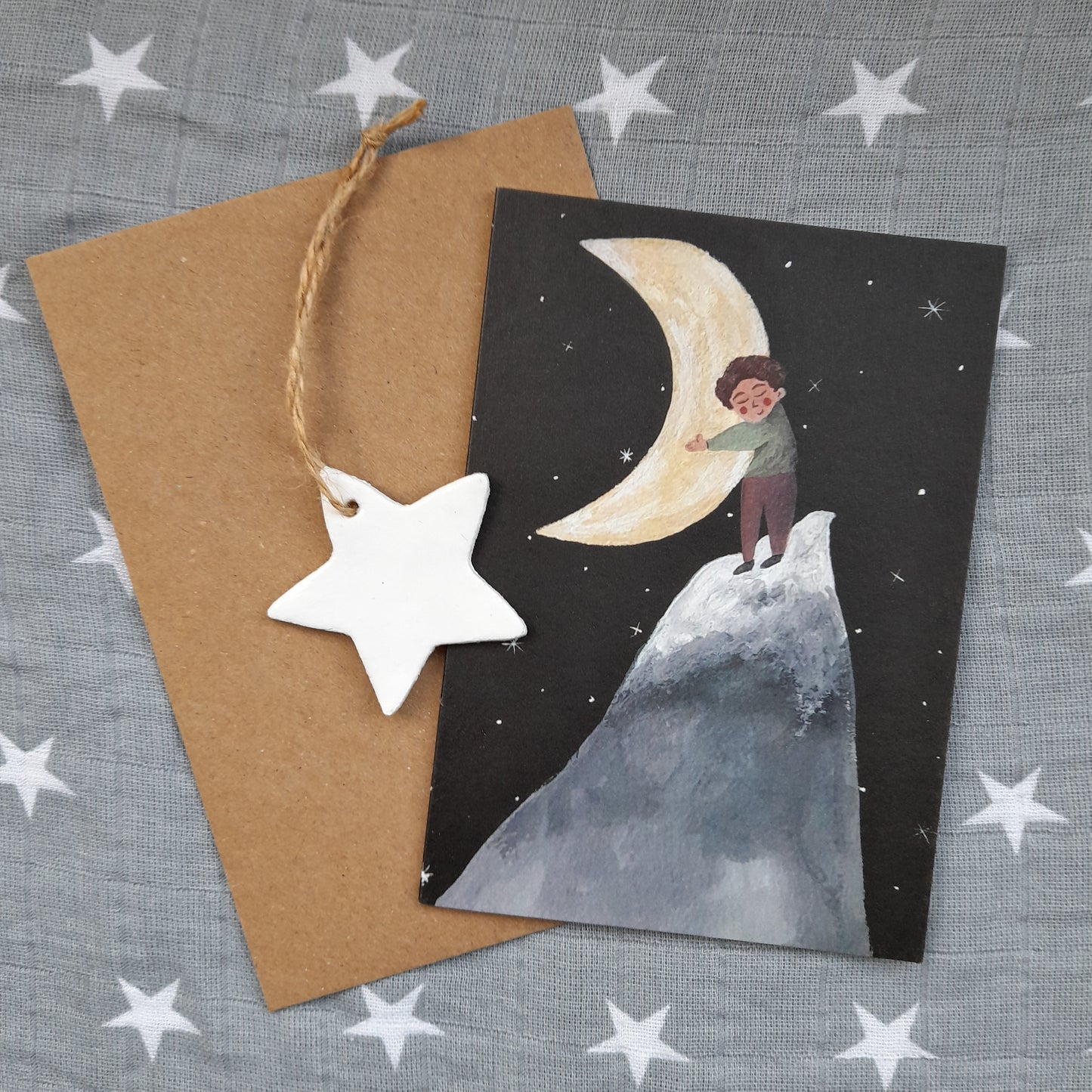 Hug the Moon Greetings Card
