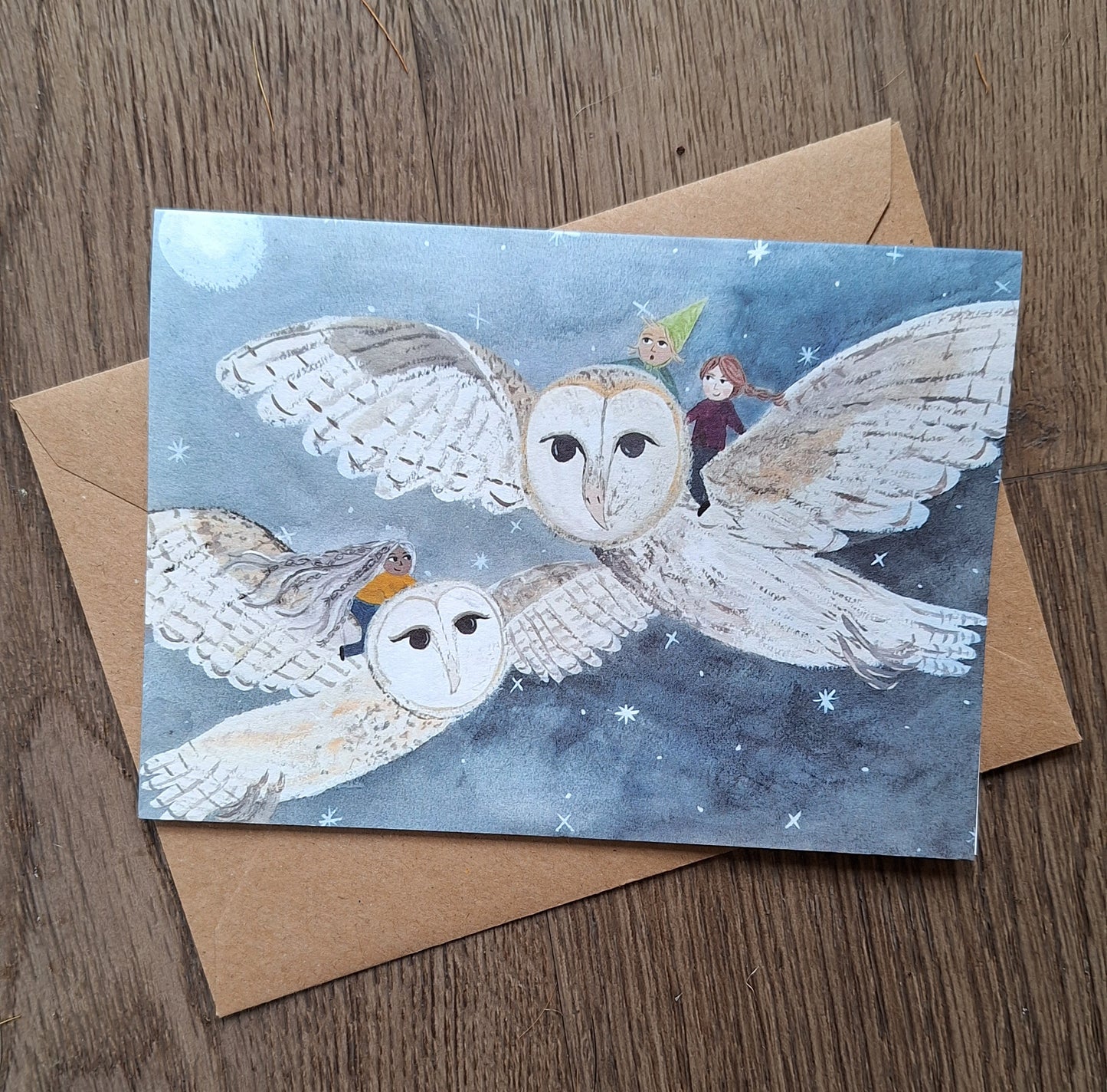 Owl Riders Greetings Card