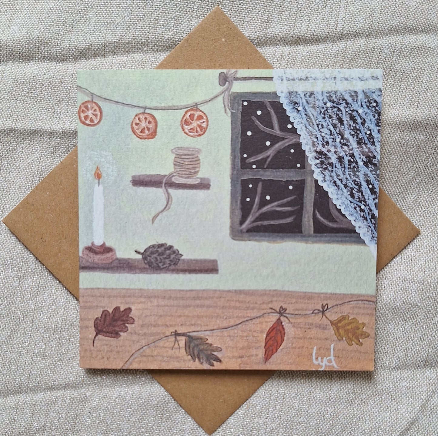Leaf Garland greetings card
