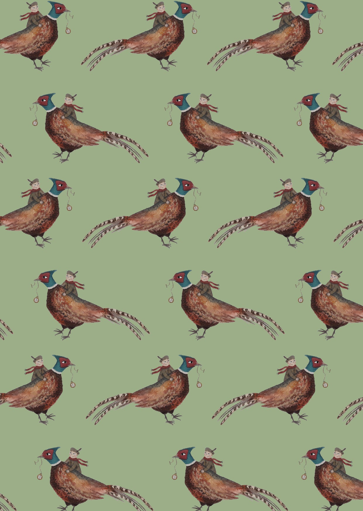 Pheasant Friend wrapping paper sheet