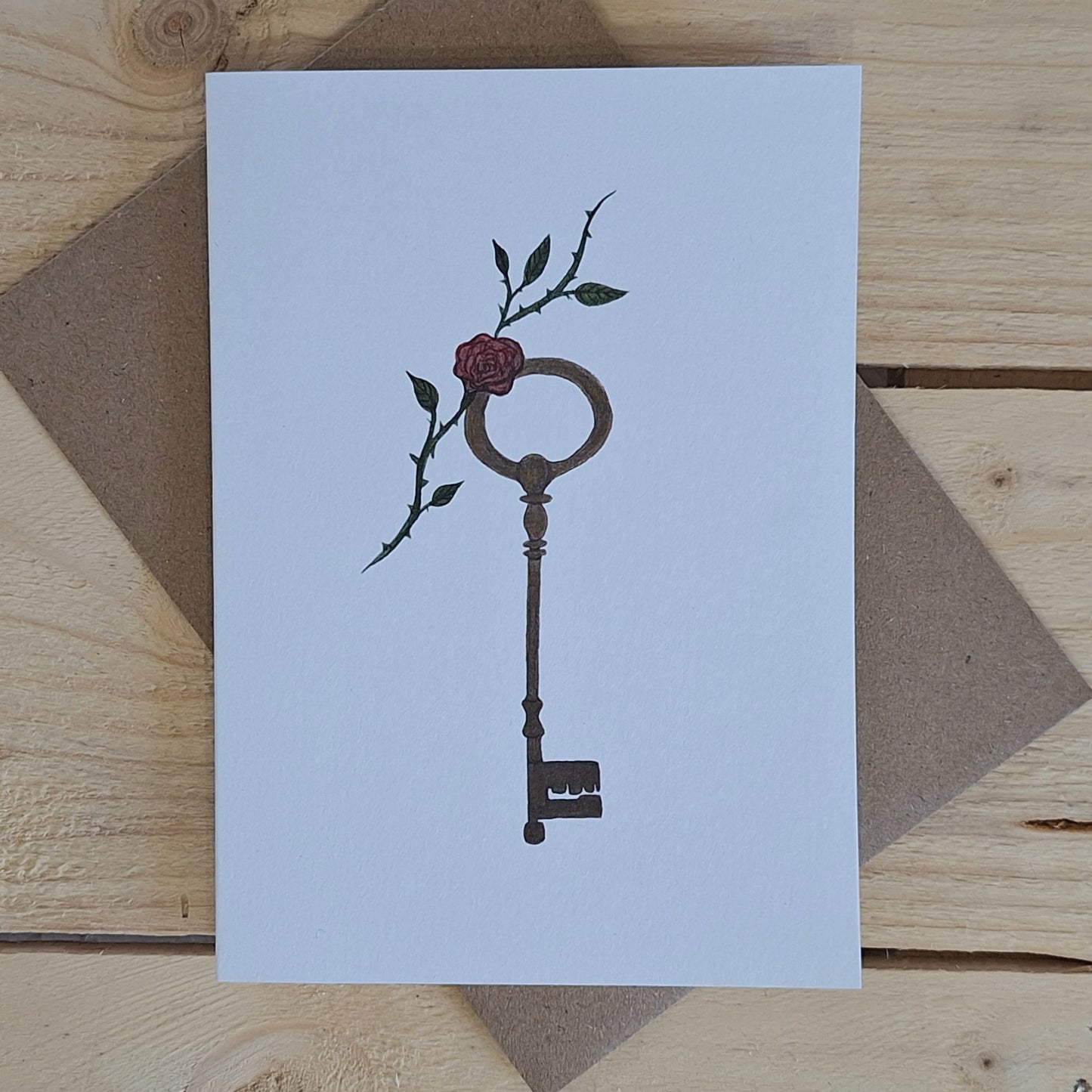 Vintage Key greetings card