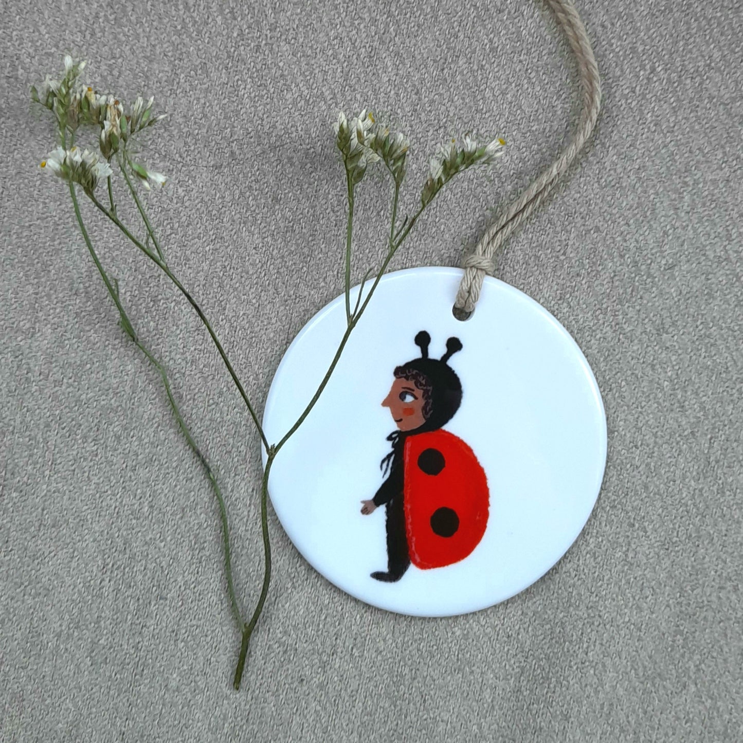 Ladybird Child ceramic decoration