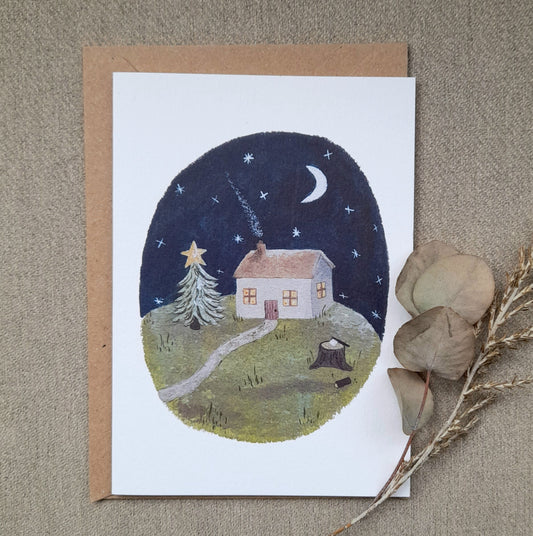 Christmas Cottage Greetings Card