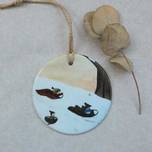 Leaf sledging Ceramic Decoration