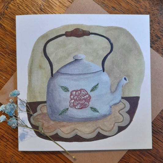 Vintage Kettle Greetings Card