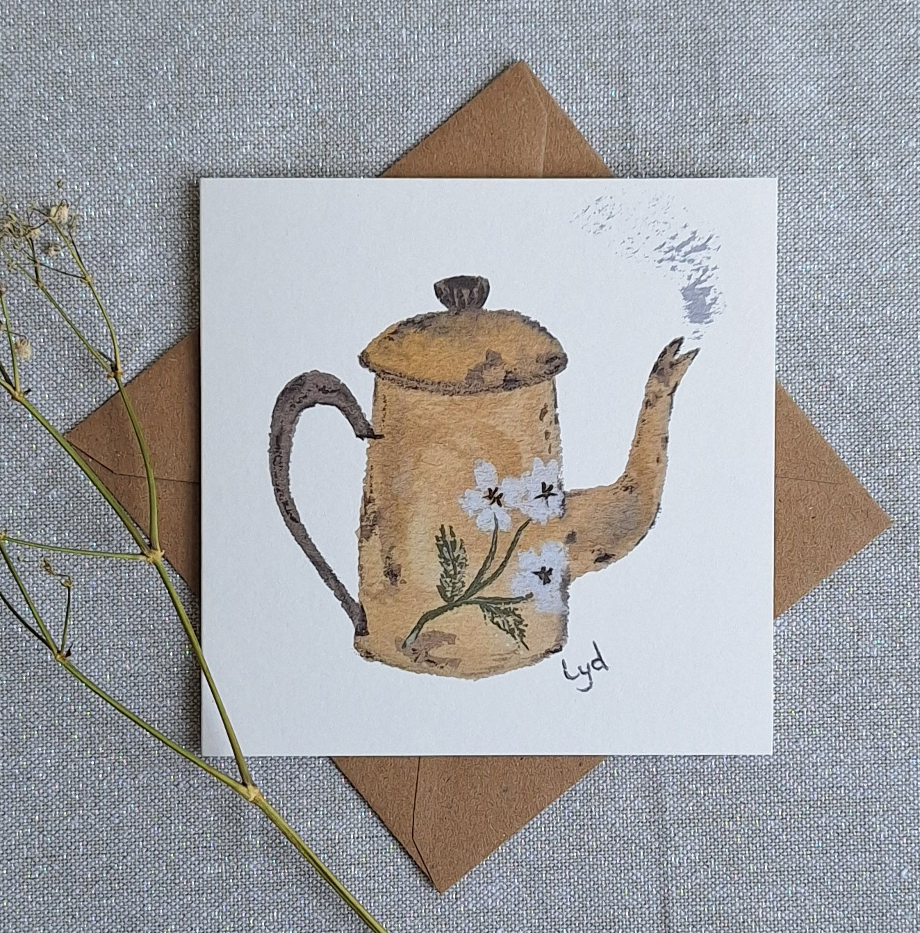 Enamel Teapot Greeting Card