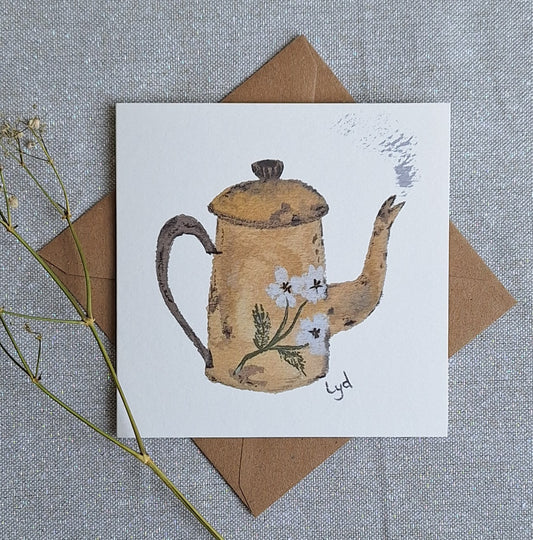 Enamel Teapot Greeting Card