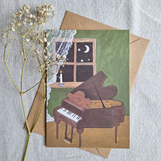 Grand Piano Greetings Card