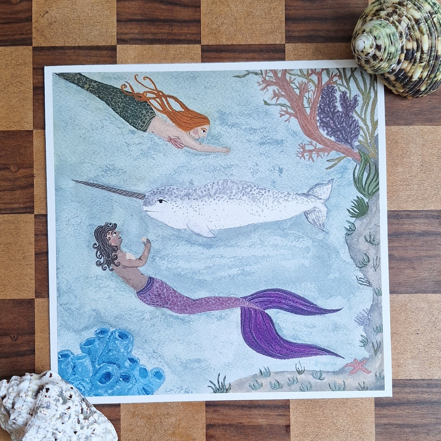 Mer friends 7x7 Art print