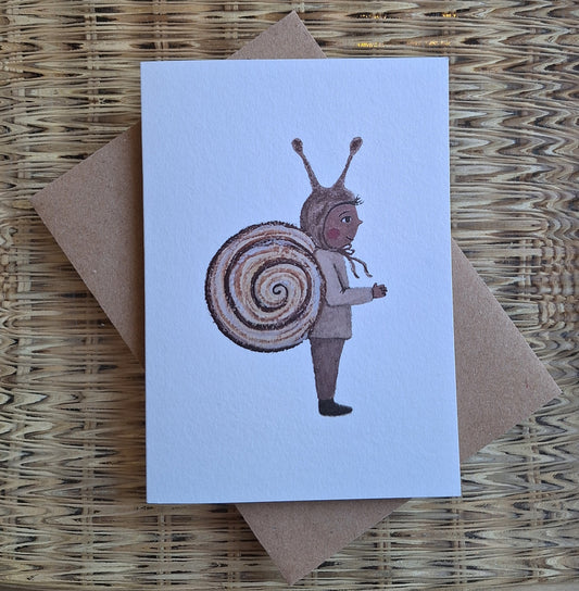 Snail Child Greetings Card