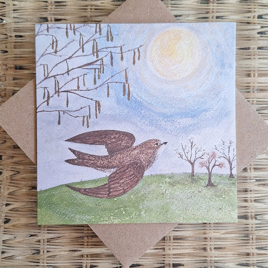Spring Swift Greetings Card