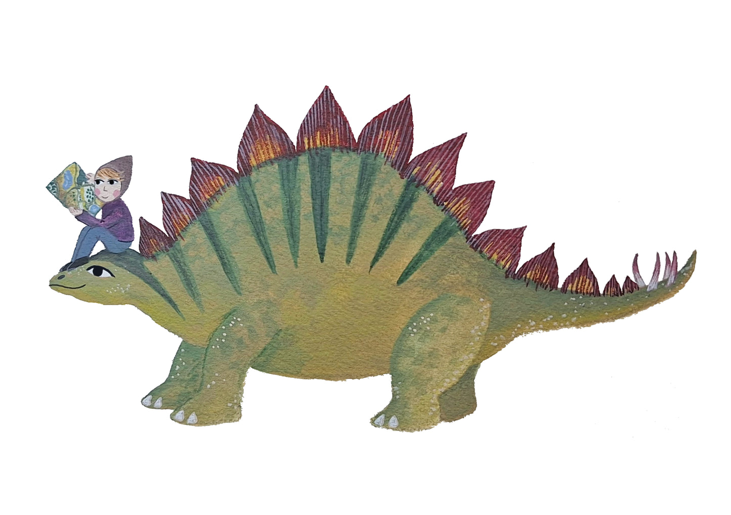 Stegosaurus Giclee Art Print | Dinosaur Art | Children's room
