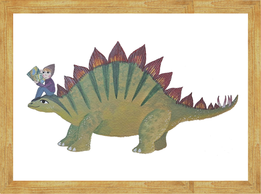 Stegosaurus Giclee Art Print | Dinosaur Art | Children's room