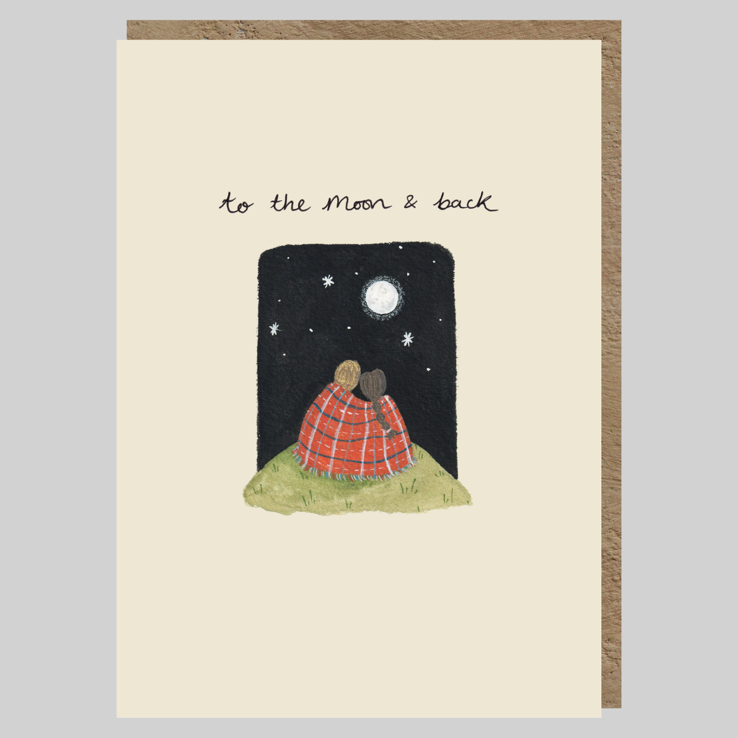 Moon and Back Greeting Card | Valentines | Anniversary | Love