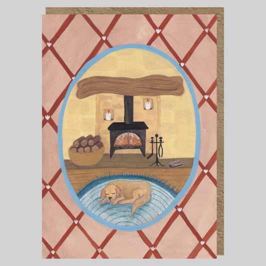 Moments by the Fire Greeting Card | Home | Cosy | Dog | Any occasion