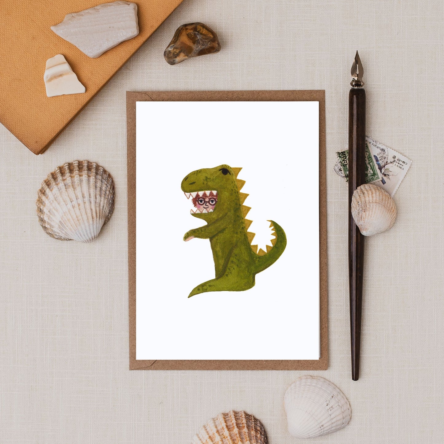 Dino Child Greeting Card | Children's | Birthday | Dinosaur | Any Occassion