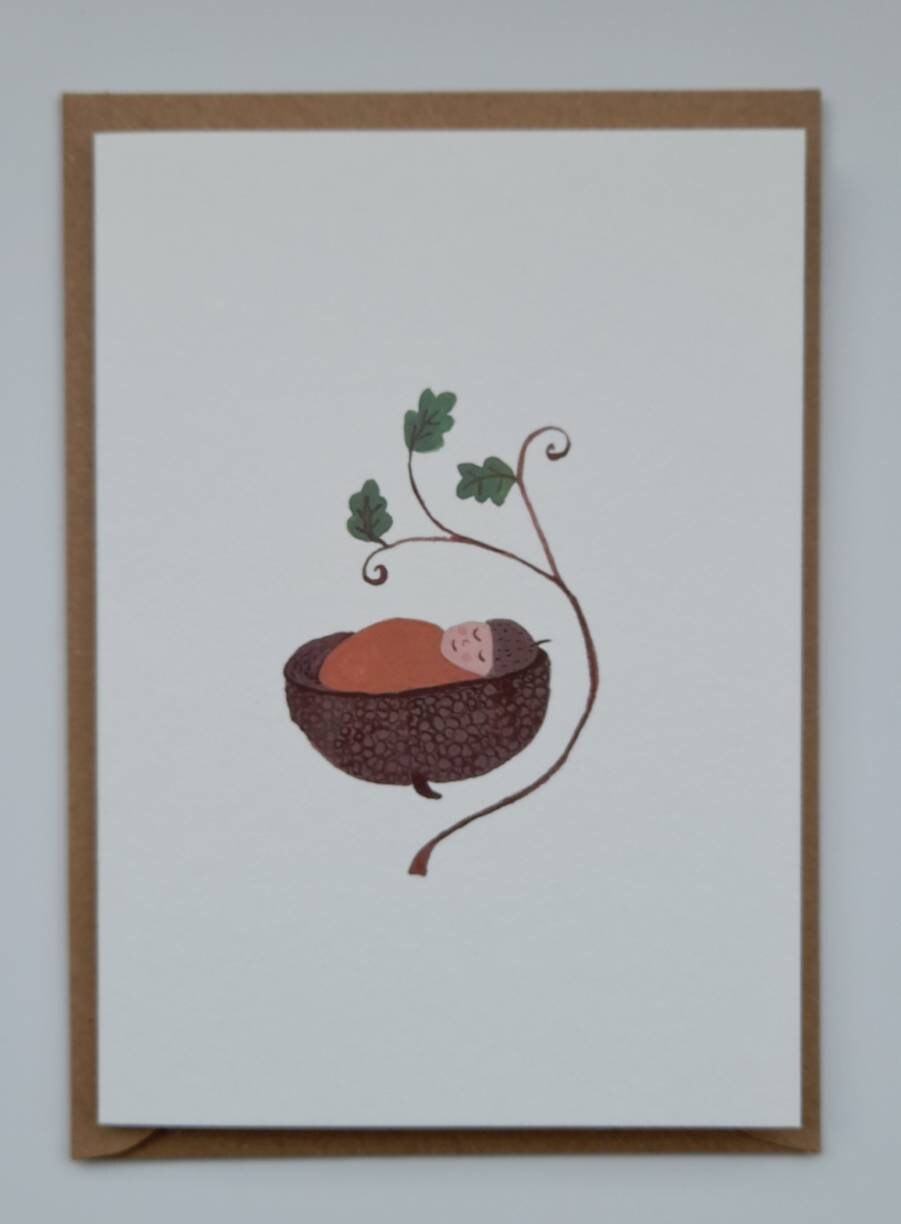 Acorn Baby Greetings card