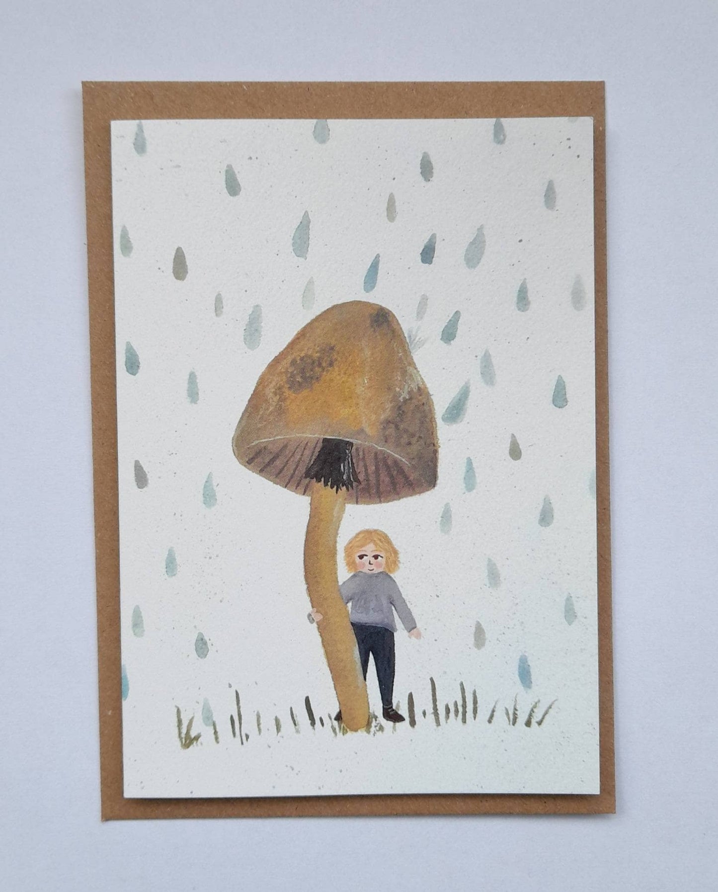 Mushroom Shelter Greetings Card