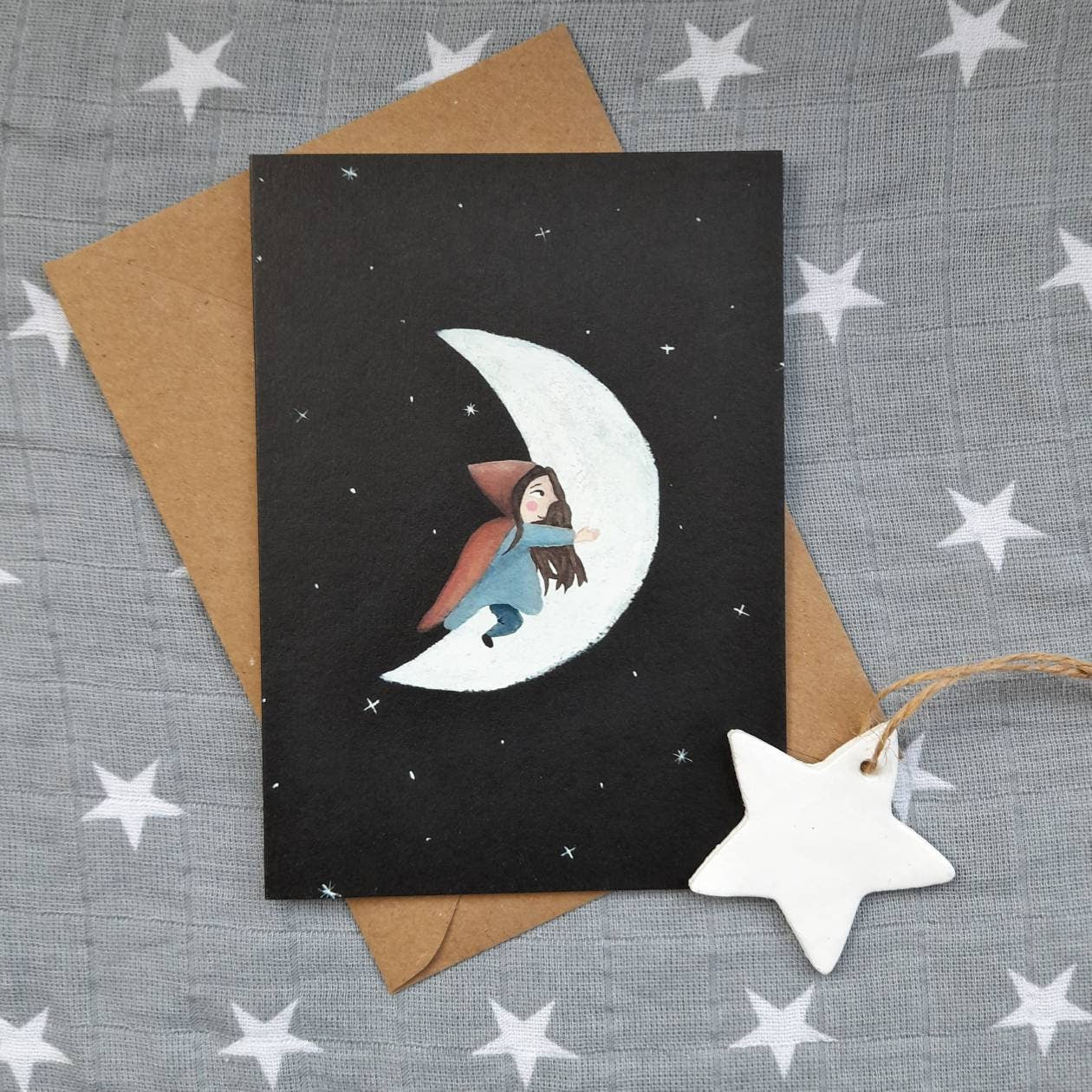 Moon Ride greetings card