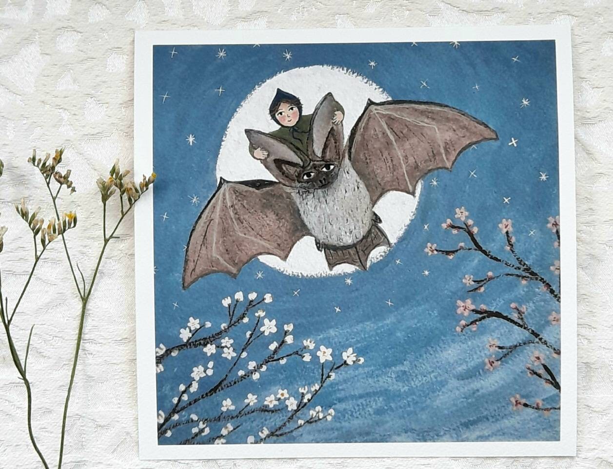 Night Flight 7x7 Giclee Art Print