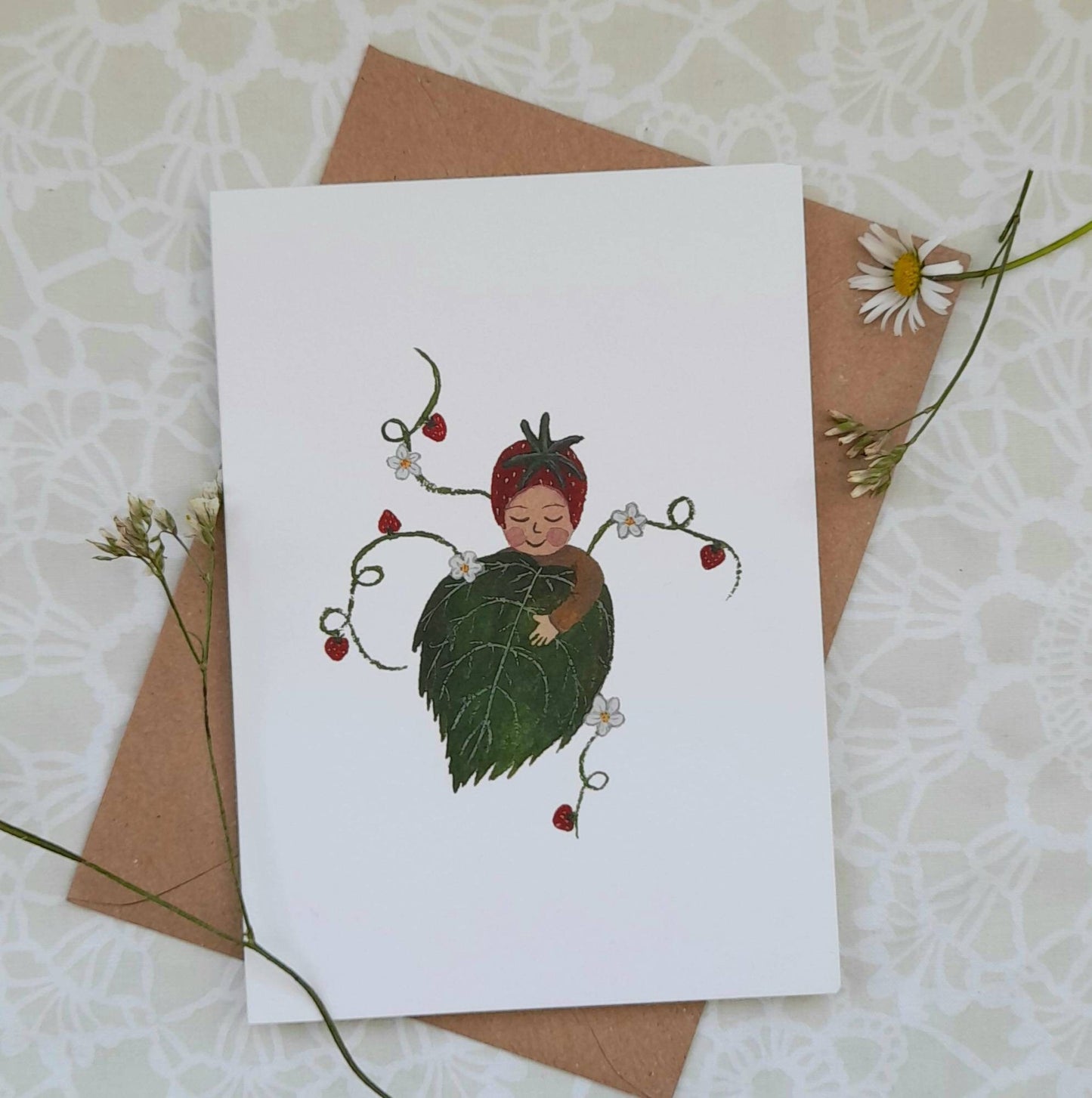 Strawberry Baby Greetings Card