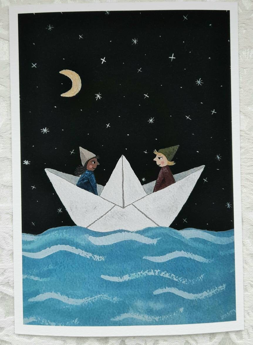 Paper Boat A5 Giclee Art print