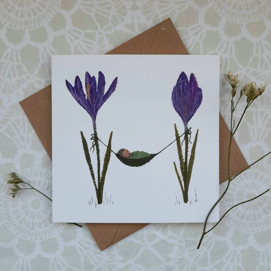 Crocus Baby Greetings Card