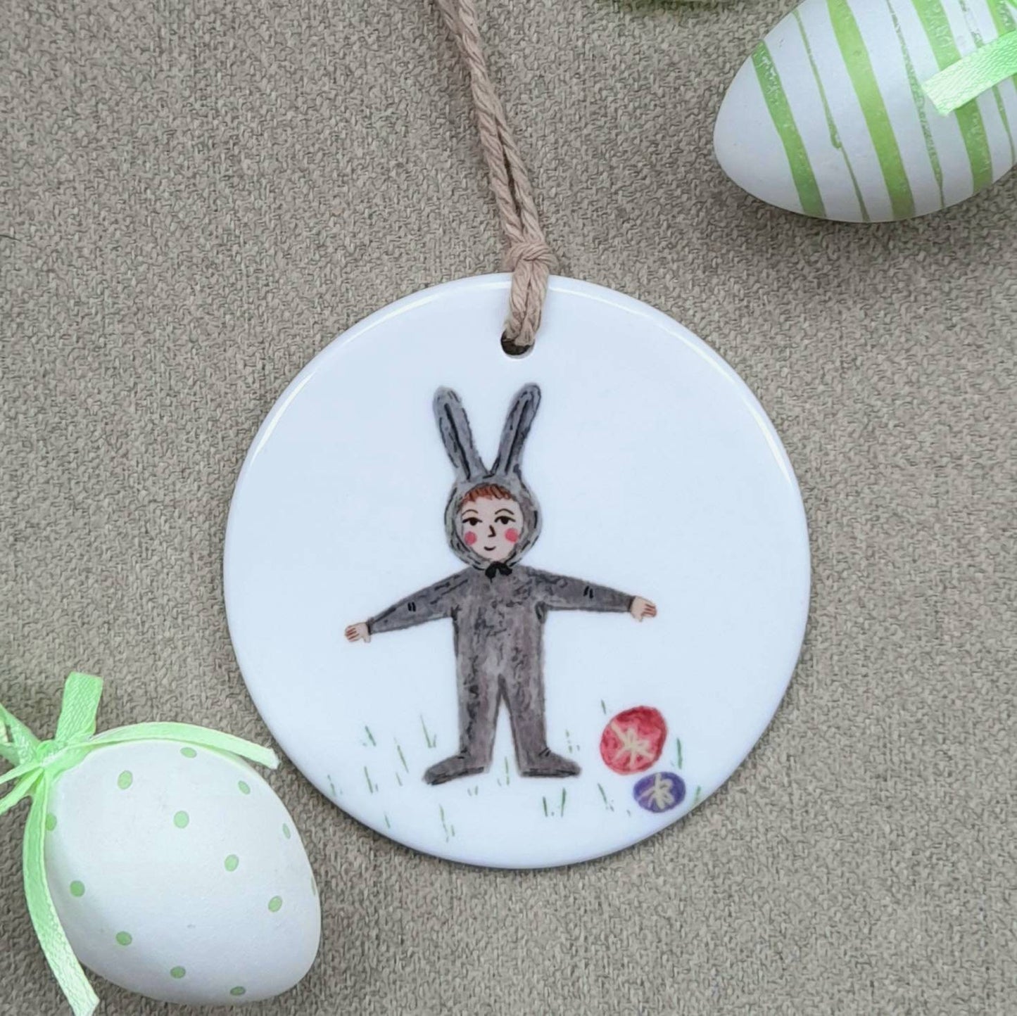 Easter Bunny Ceramic Decoration