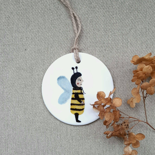 Bee Child ceramic decoration