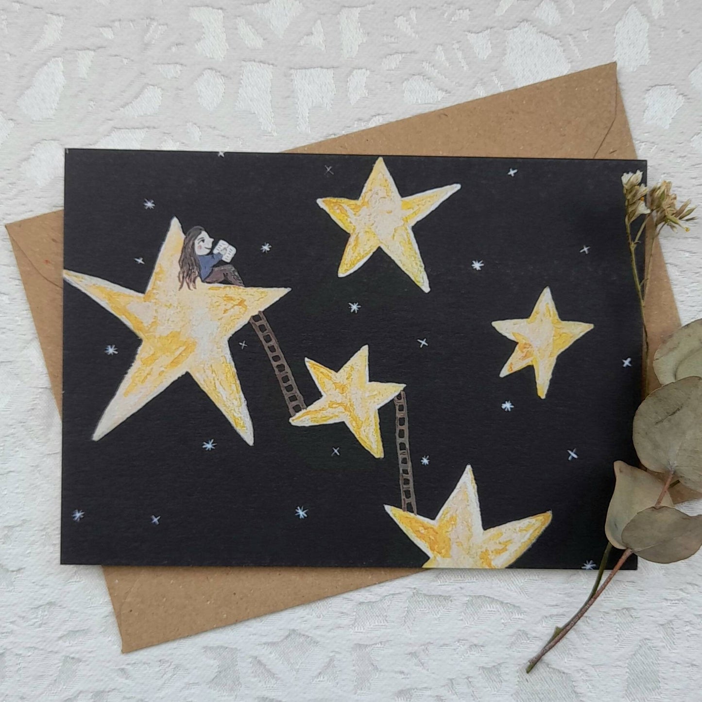 Star Reader Greetings Card