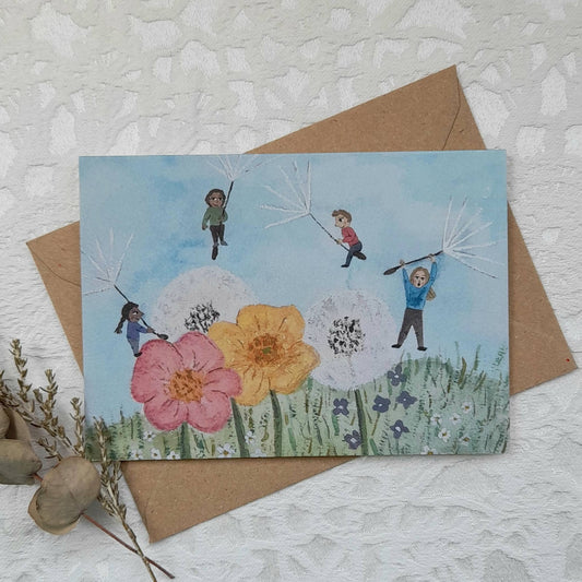 Dandelion Seeds Greetings cards