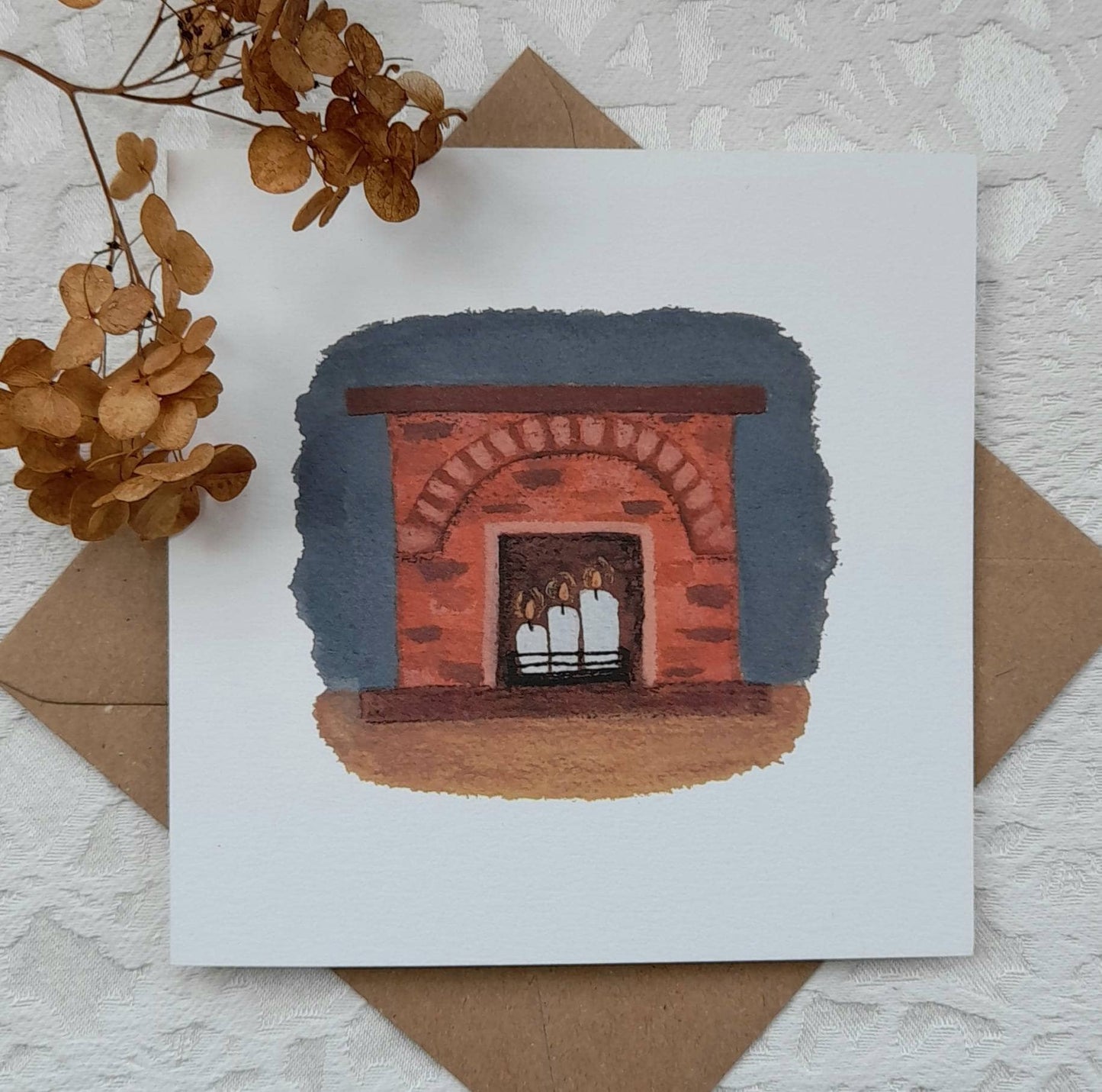 Fireplace Greetings Card